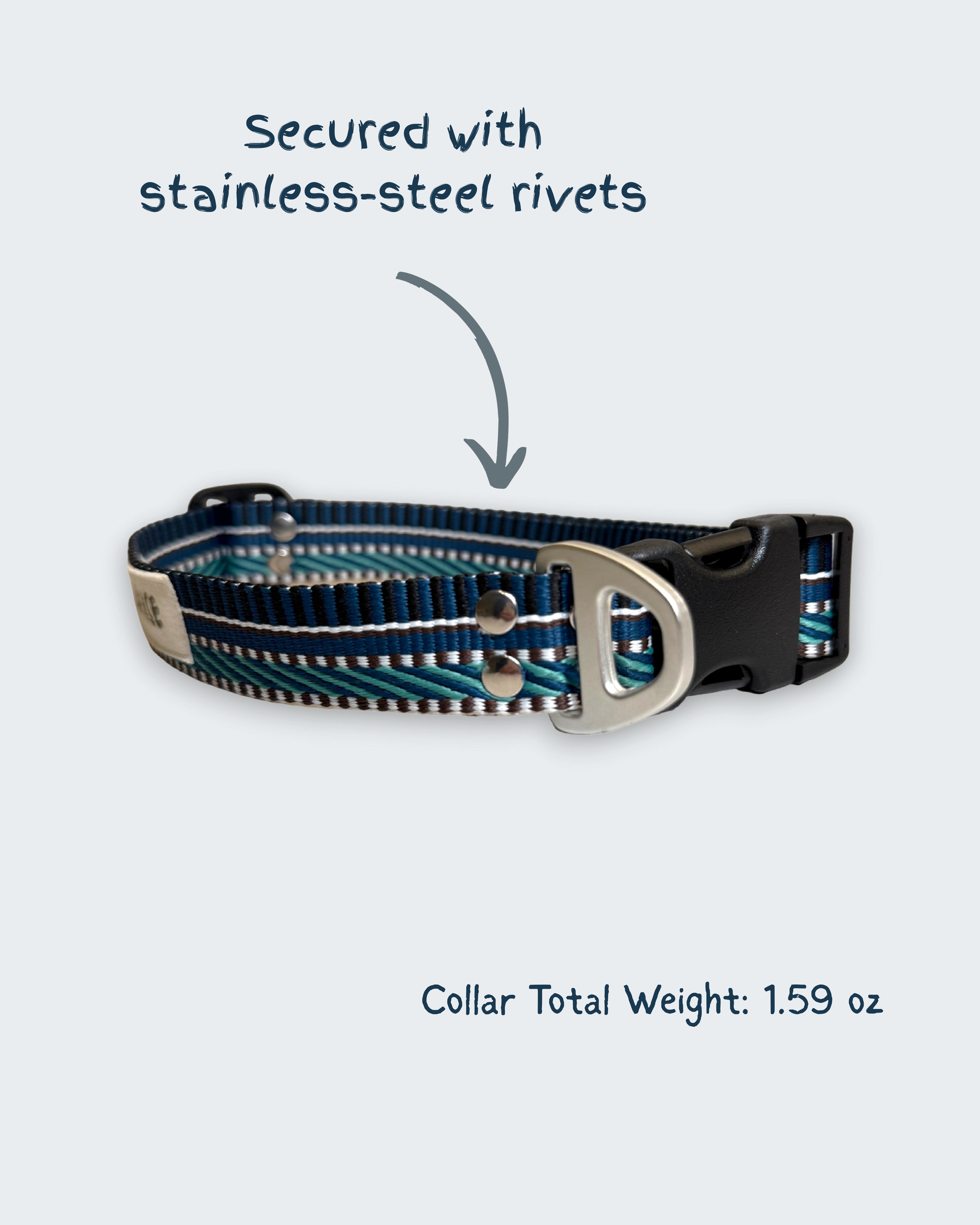 Azure Wave - Handmade Lightweight Dog Collar