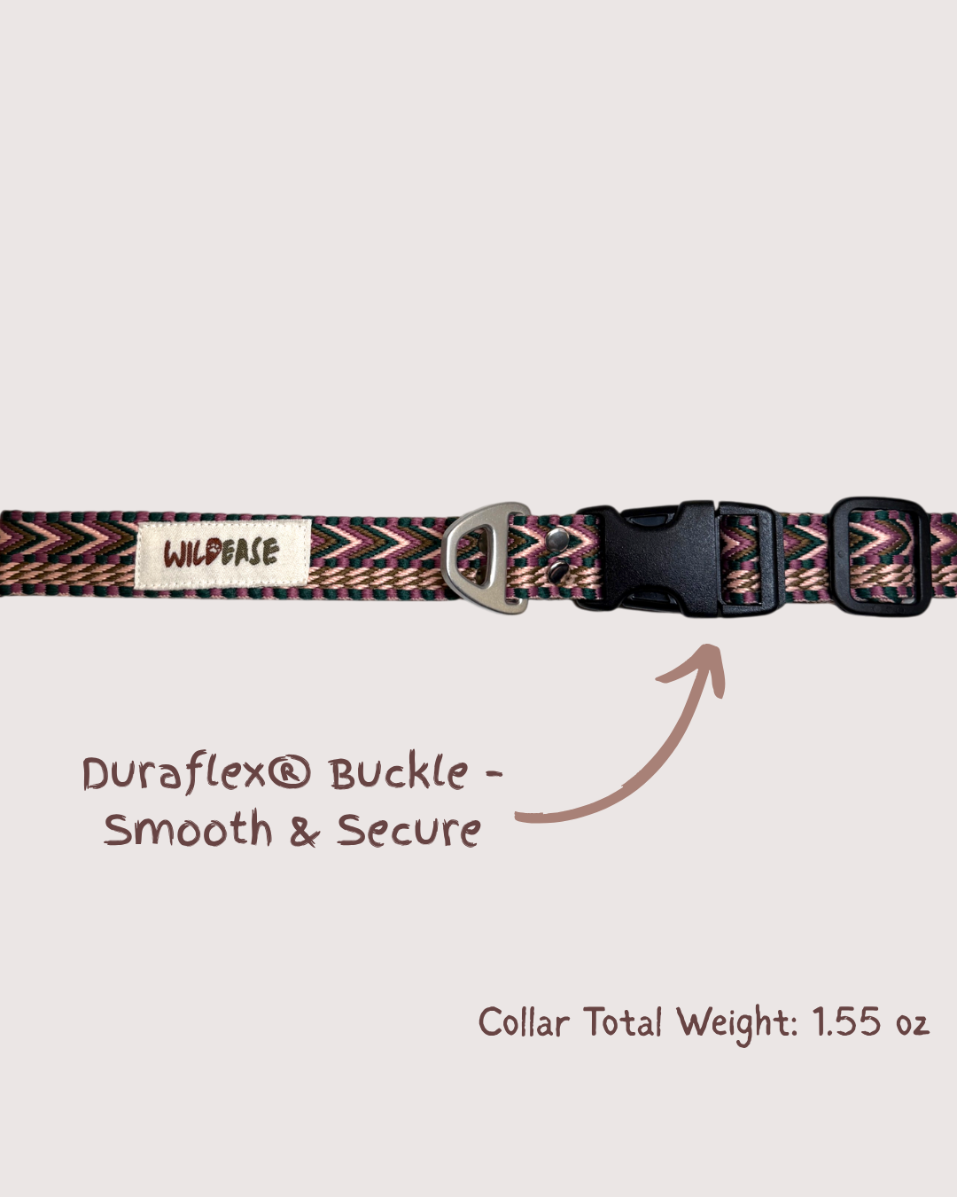 Plum Dusk - Handmade Lightweight Dog Collar