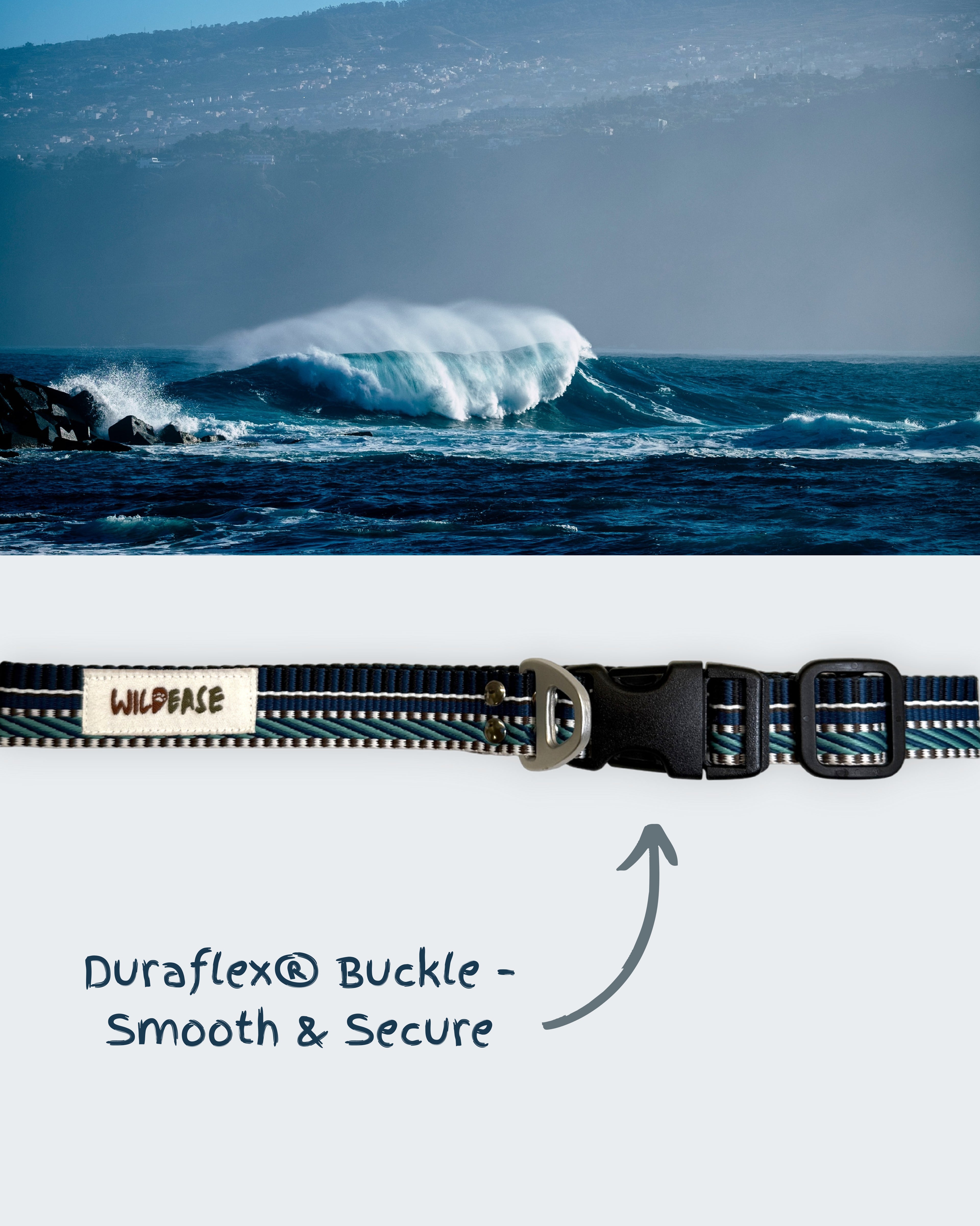 Azure Wave - Handmade Lightweight Dog Collar