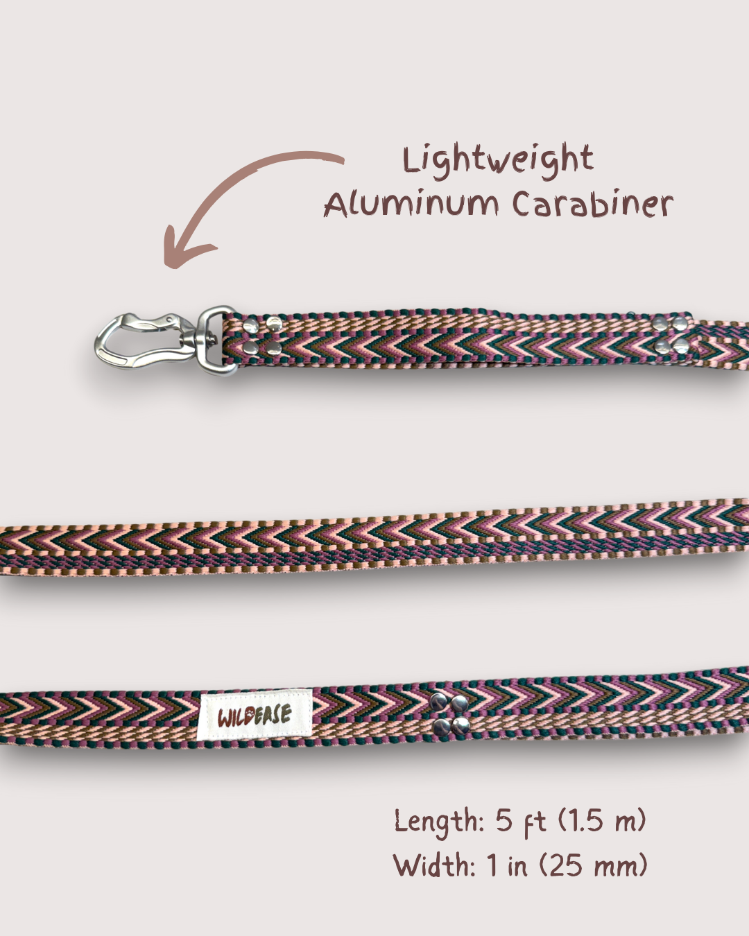 Plum Dusk - Handmade Lightweight Dog Leash