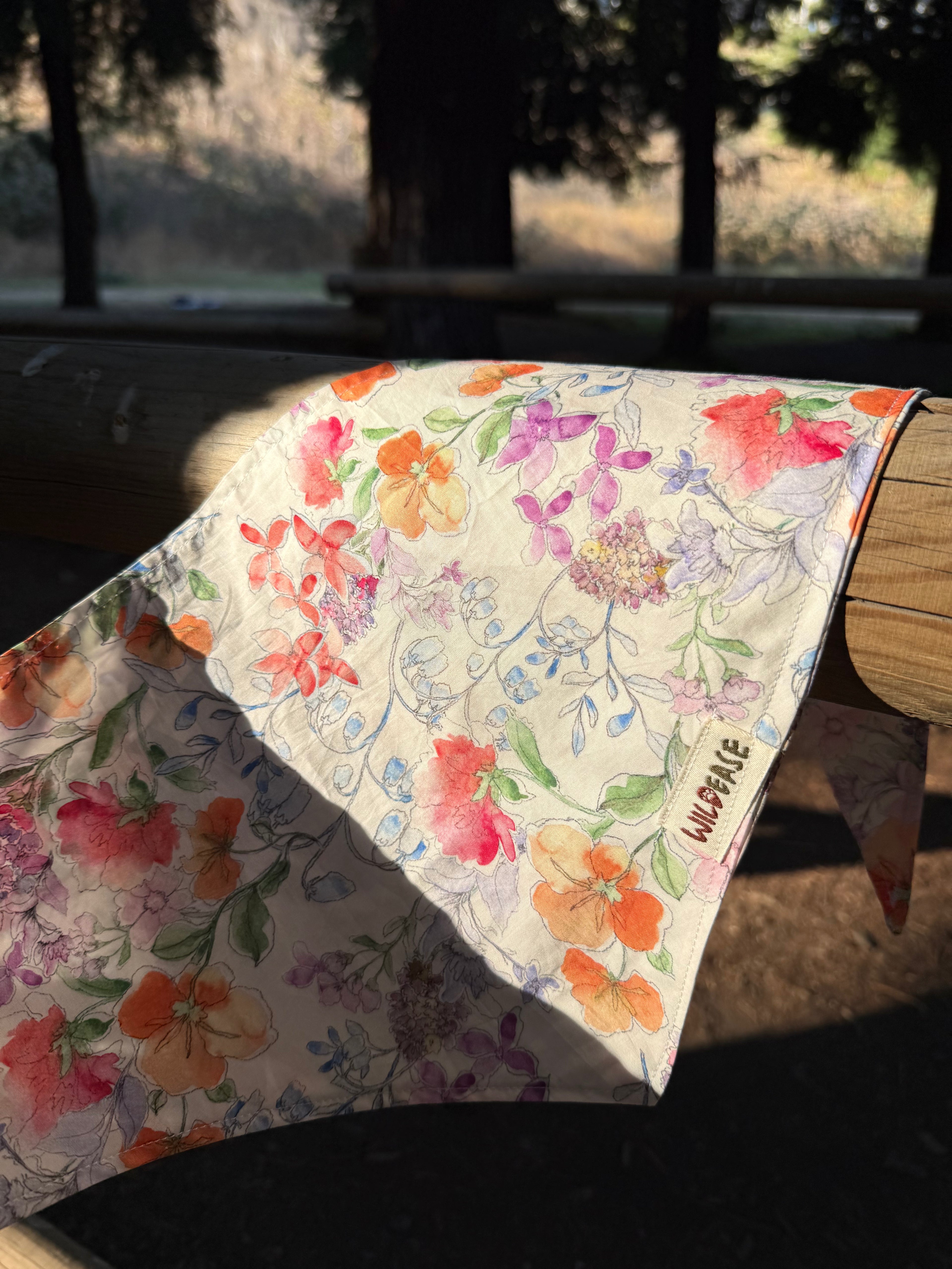 Watercolor Wildflower - Cotton Dog Bandana