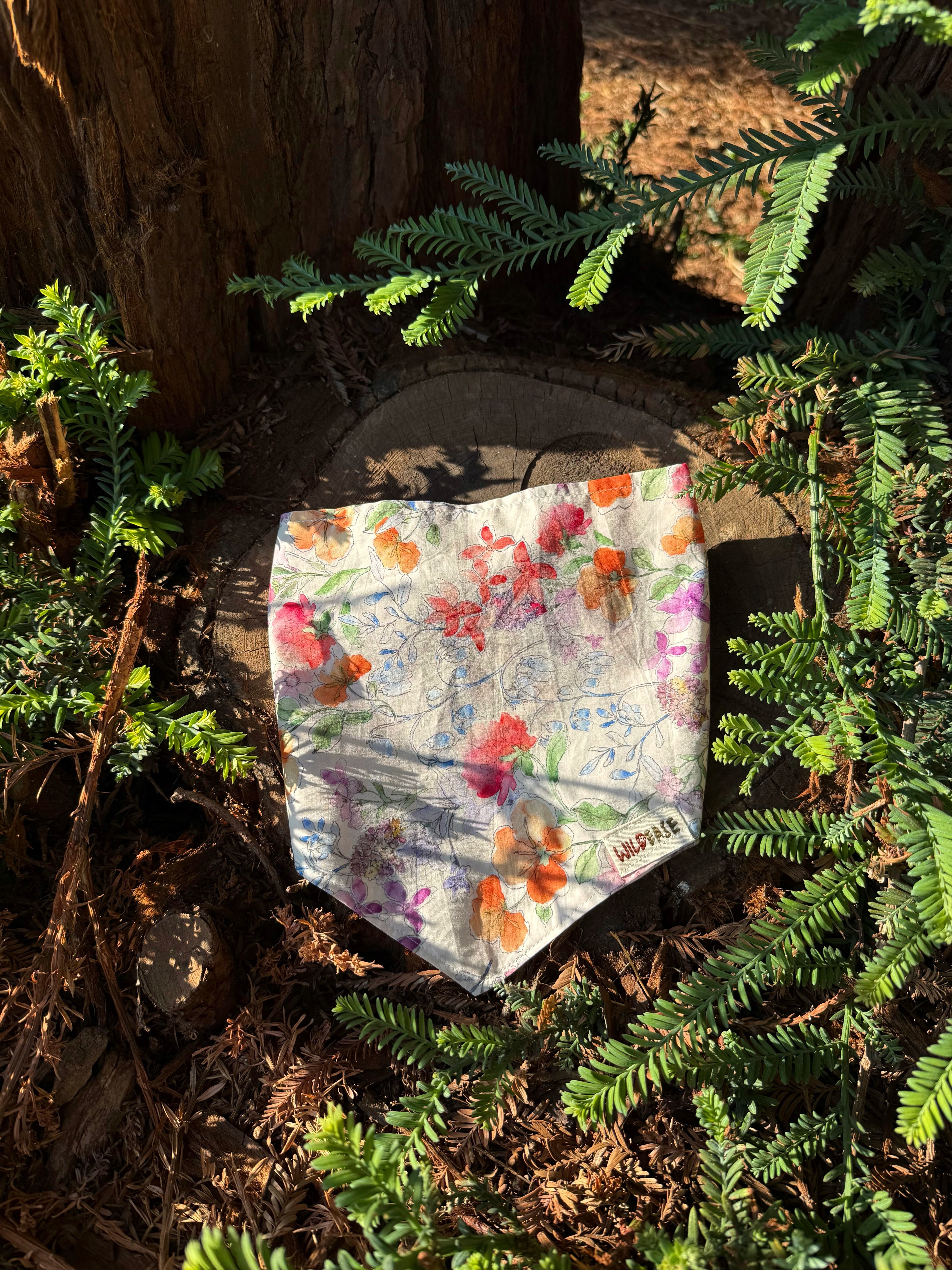 Watercolor Wildflower - Cotton Dog Bandana