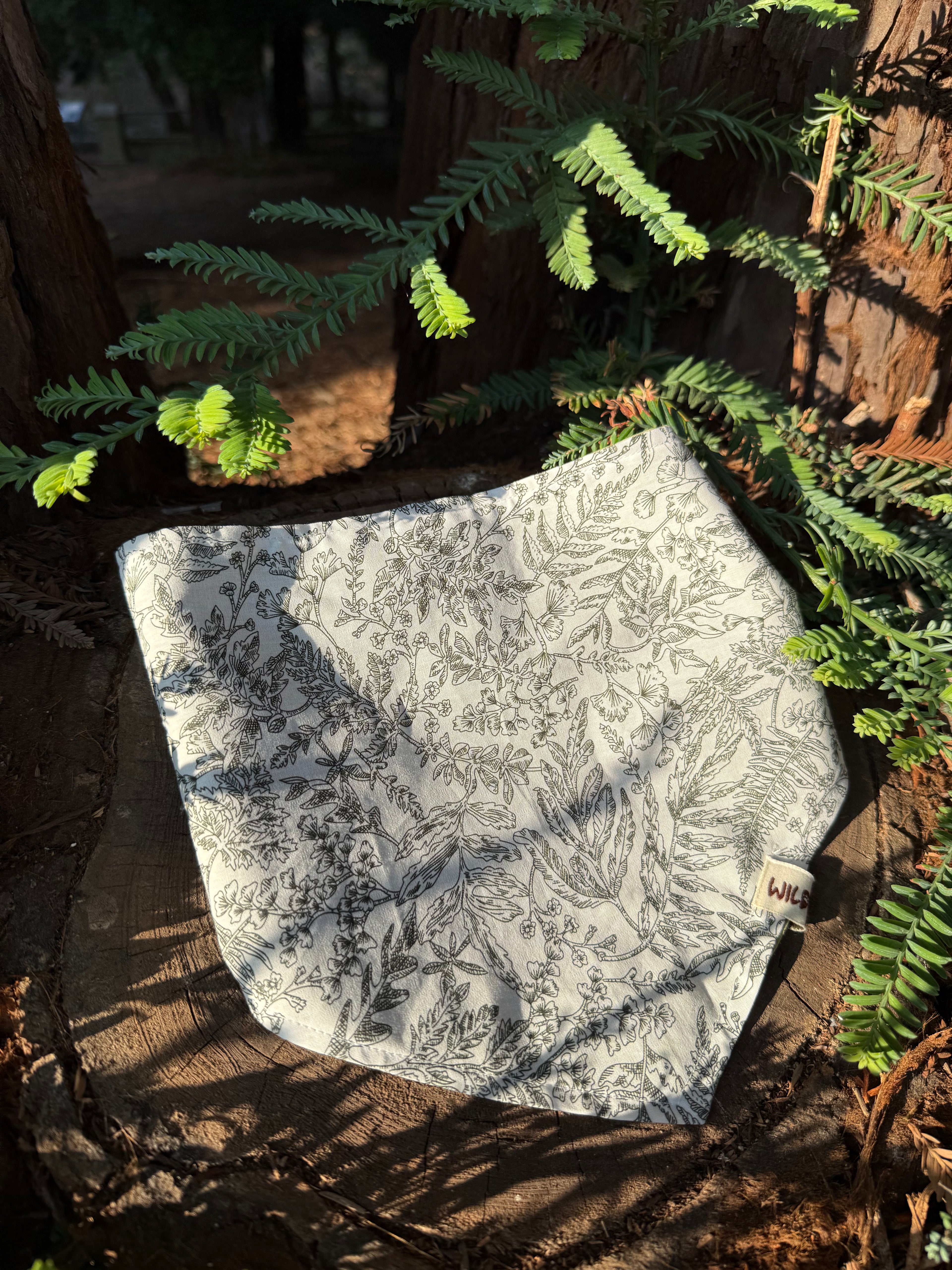 Olive & Coral - Reversible Cotton Dog Bandana