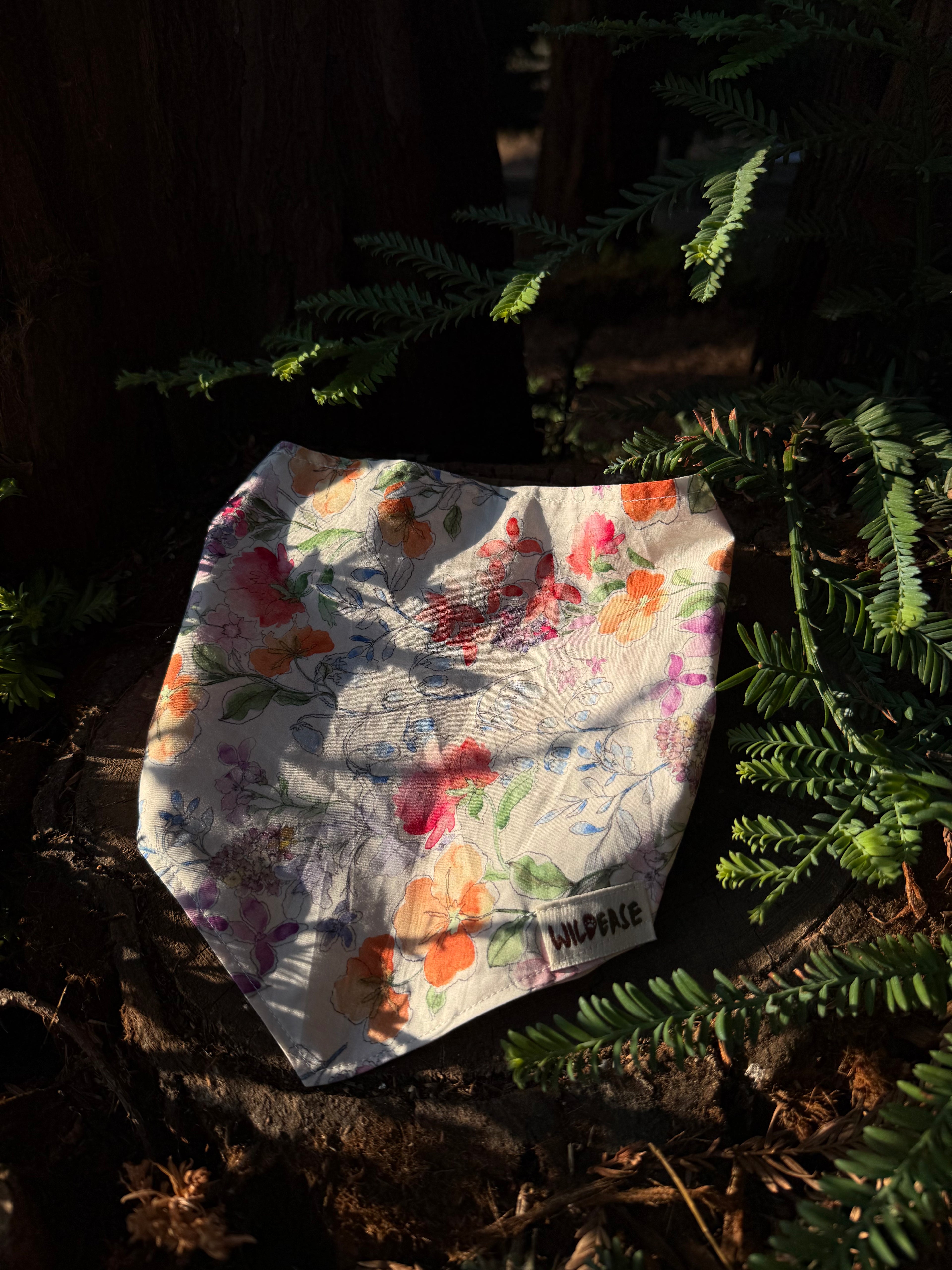 Watercolor Wildflower - Cotton Dog Bandana