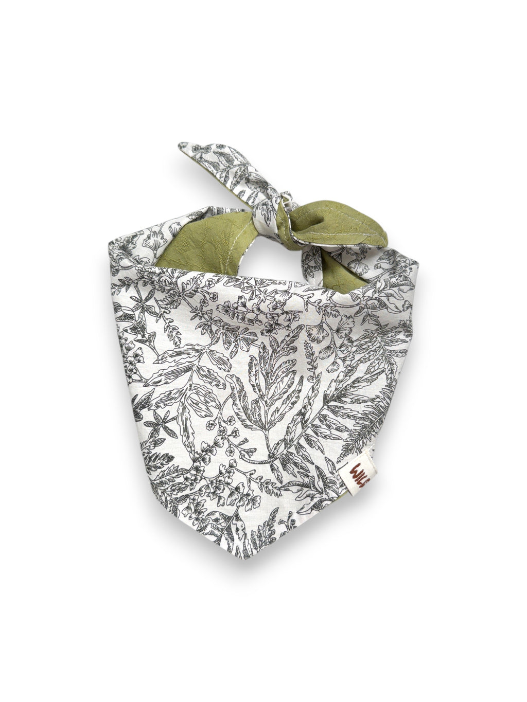 Olive & Coral - Reversible Cotton Dog Bandana